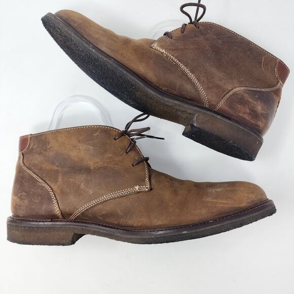 Johnston & Murphy Chukka Boots Men 11.5M Copeland Brown Oiled Leather 25-1870 - Picture 6 of 10